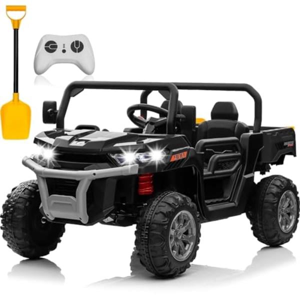 NT88151 24V 4WD Ride On Car, 2 Seater Dump Truck with 4X200W Motor, 24V Battery Powered, Black
