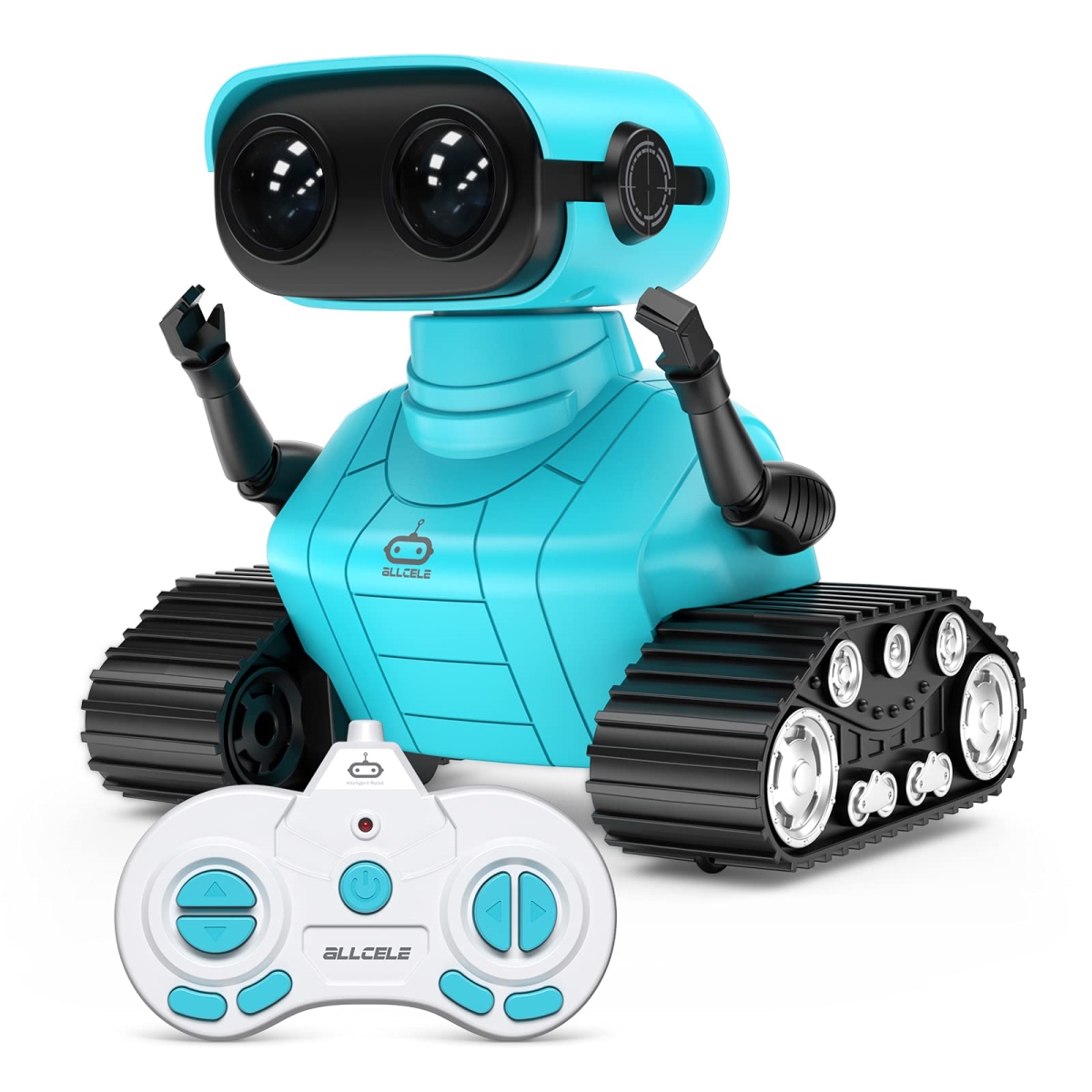 NT88163 ALLCELE Rechargeable Remote Control Robot Toys with Music & LED Eyes - Blue