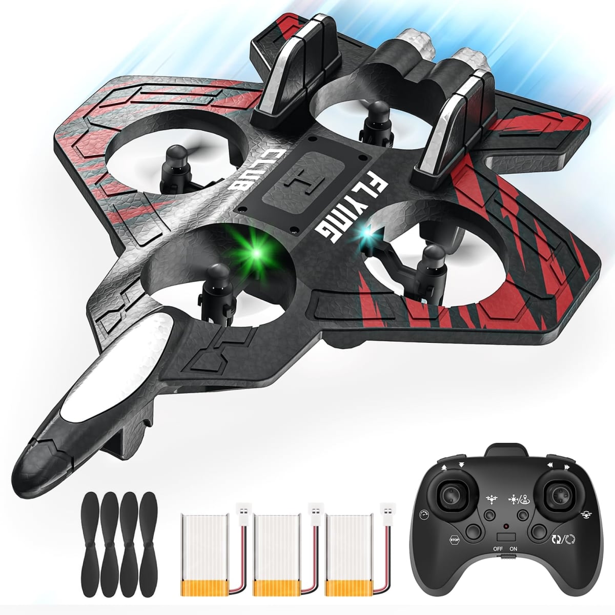 NT83711 Remote Control Plane - Foam Remote Control Airplane Fighter Jet Toys with Auto Hover, Headless Mode, 3D Flip & LED Lights