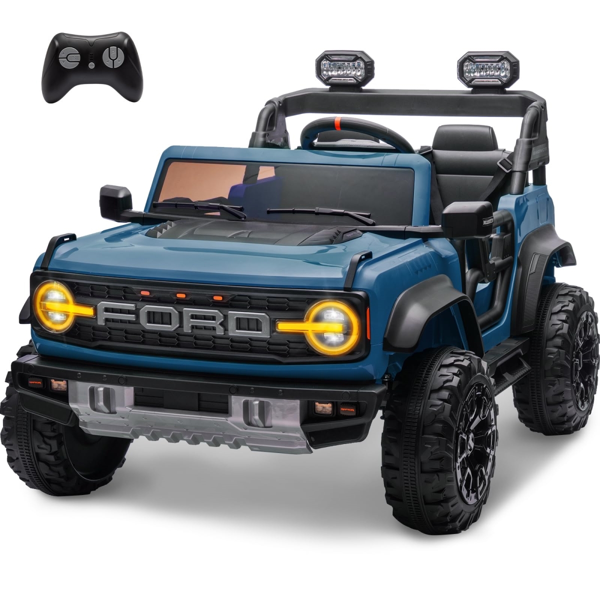 NT83878 ENYOPRO 2 Seater Ride On Car for Kids, 24v Licensed Ford Bronco Raptor Electric Power Ride On Truck Toys