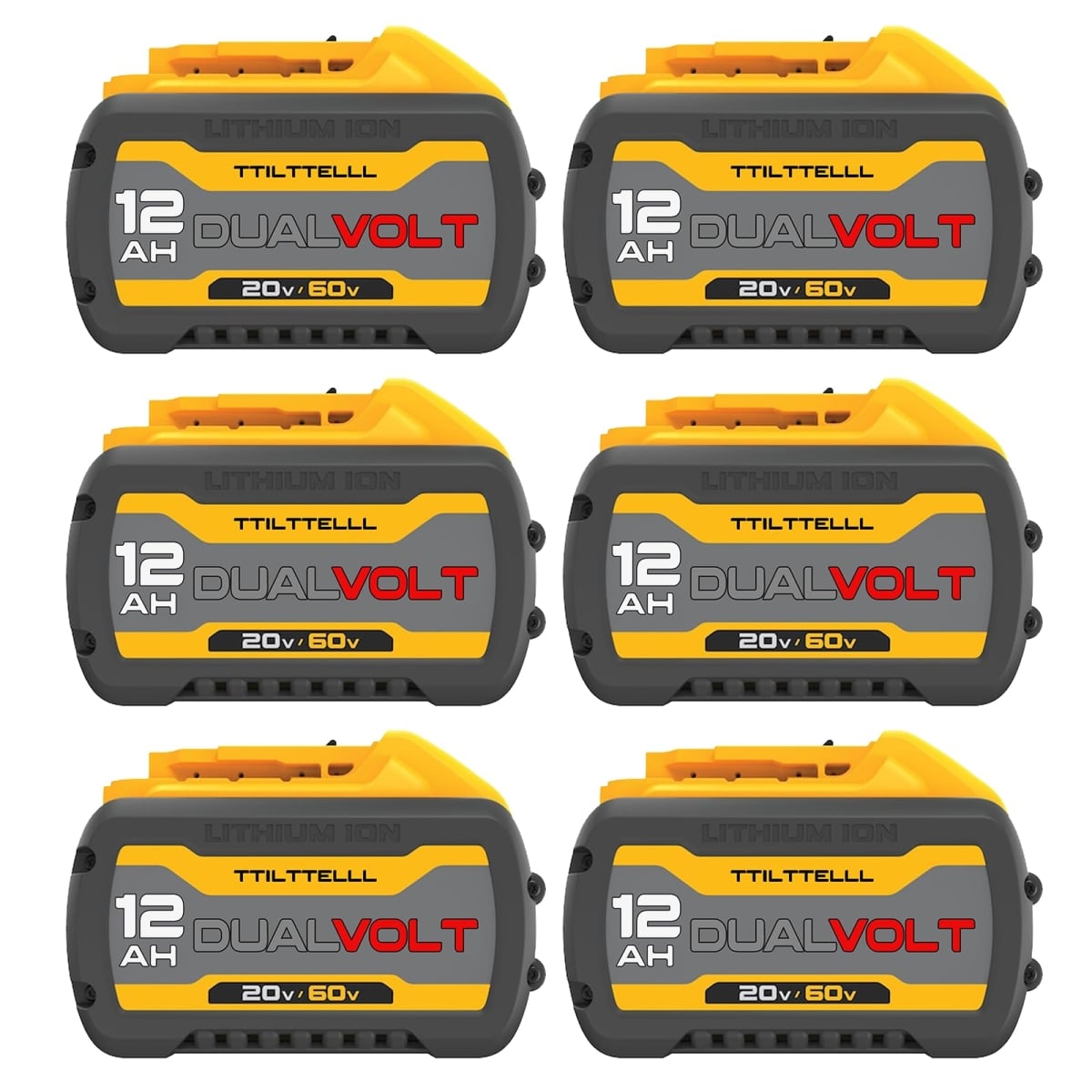 NT84167 60V 12Ah Replacement Battery for Dewalt 20V-60V Tools - Pack of 6