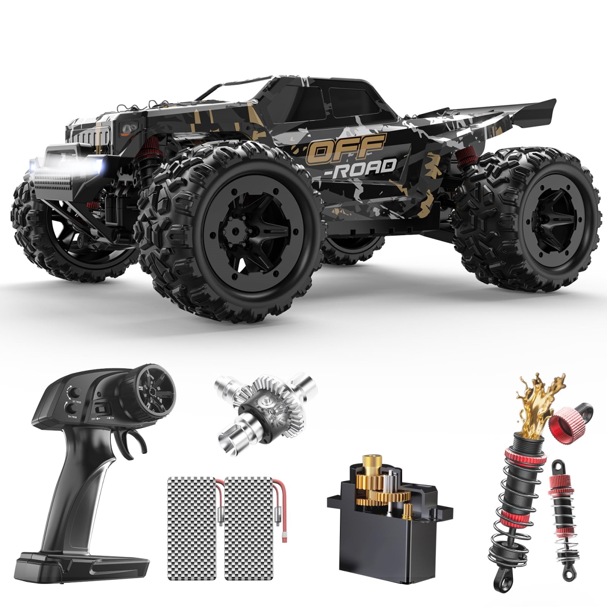 NT84246 DEERC 9309E 1-16 Scale All Terrain Fast Remote Control Car 40KPH, 4WD Electric Off-Road Remote Control Monster Truck