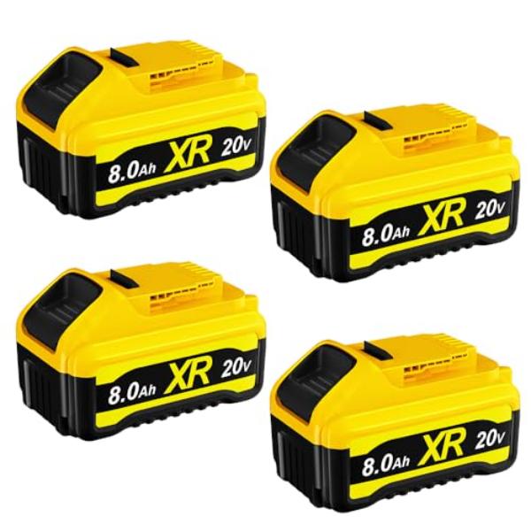 NT84280 8.0Ah Replacement Battery for Dewalt 20V MAX Lithium XR Cordless Tools - Pack of 4