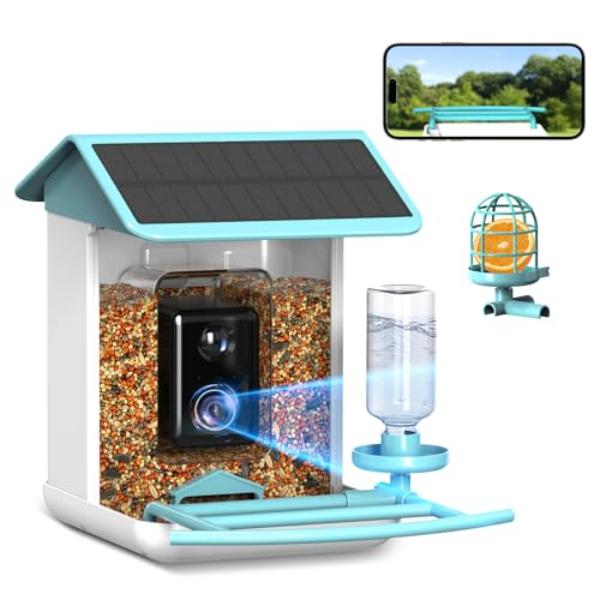 NT84412 Bird Feeder with Camera, Solar-Powered, 1080P HD, Wireless Outdoor Design