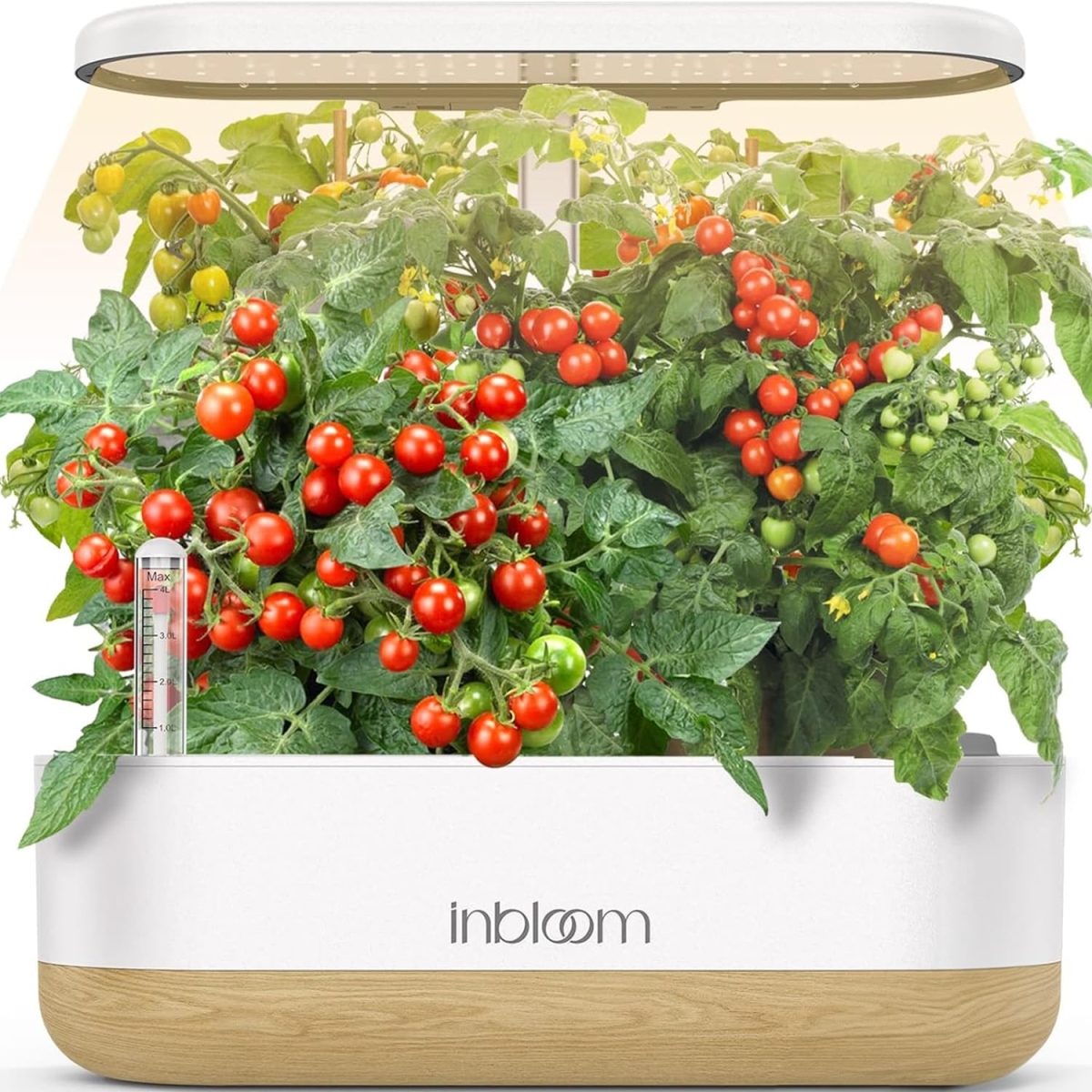 NT84477 Inbloom Hydroponics Growing System, Indoor Herb Garden with LEDs, Automatic Timer, Height Adjustable, White