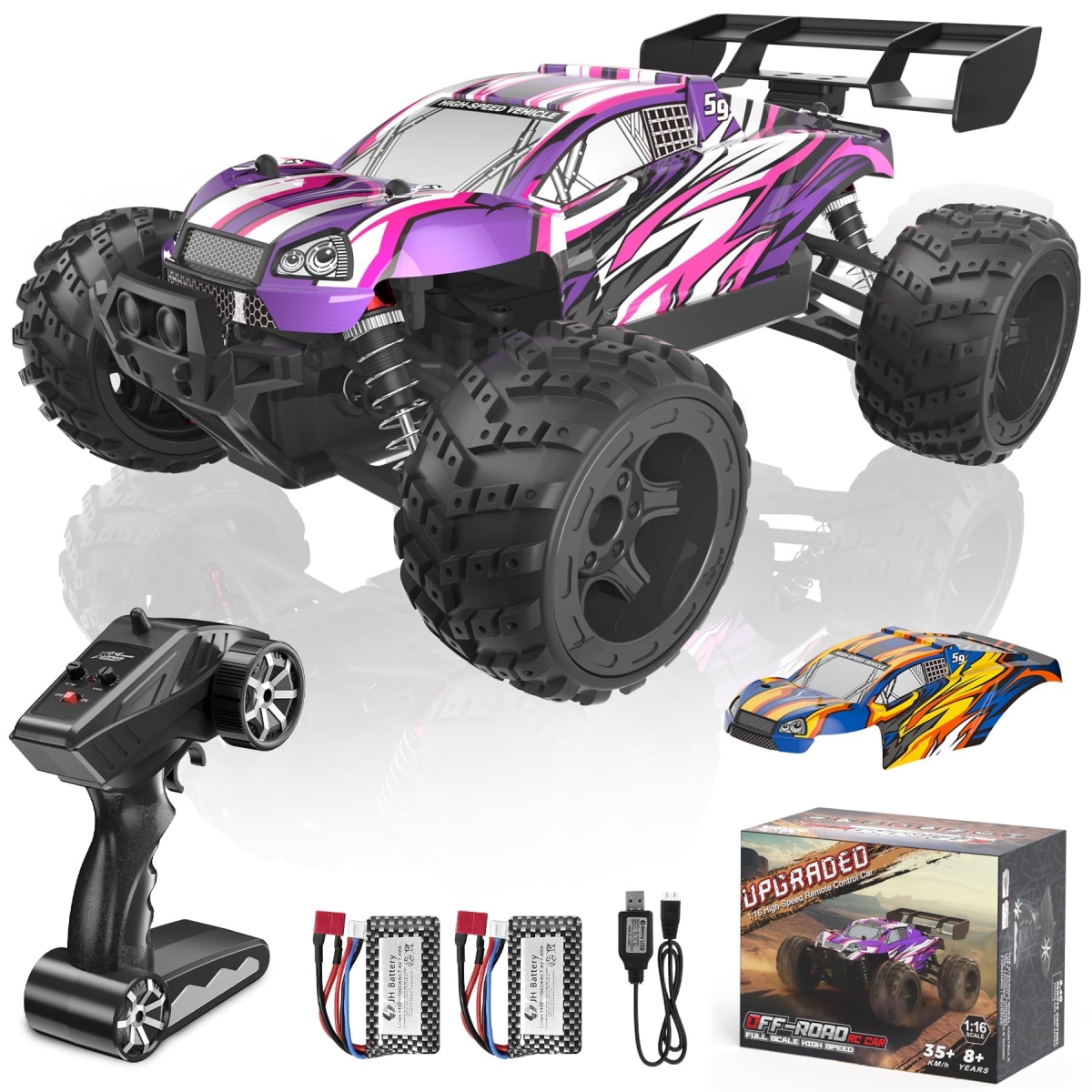 NT84480 High Speed Car, Large Remote Control 4X4 RTR Fast Remote Control Monster Truck for Adults & Kids