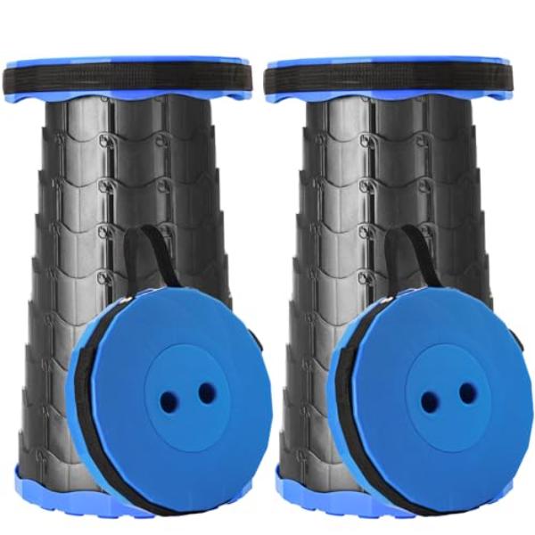 NT84568 Upgraded Foldable Stool, Portable Collapsible Chair for Outdoor Activities - Blue - Set of 2