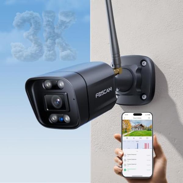 NT84621 FOSCAM 3K 5MP Wireless Outdoor Security Camera with AI Detection & Night Vision