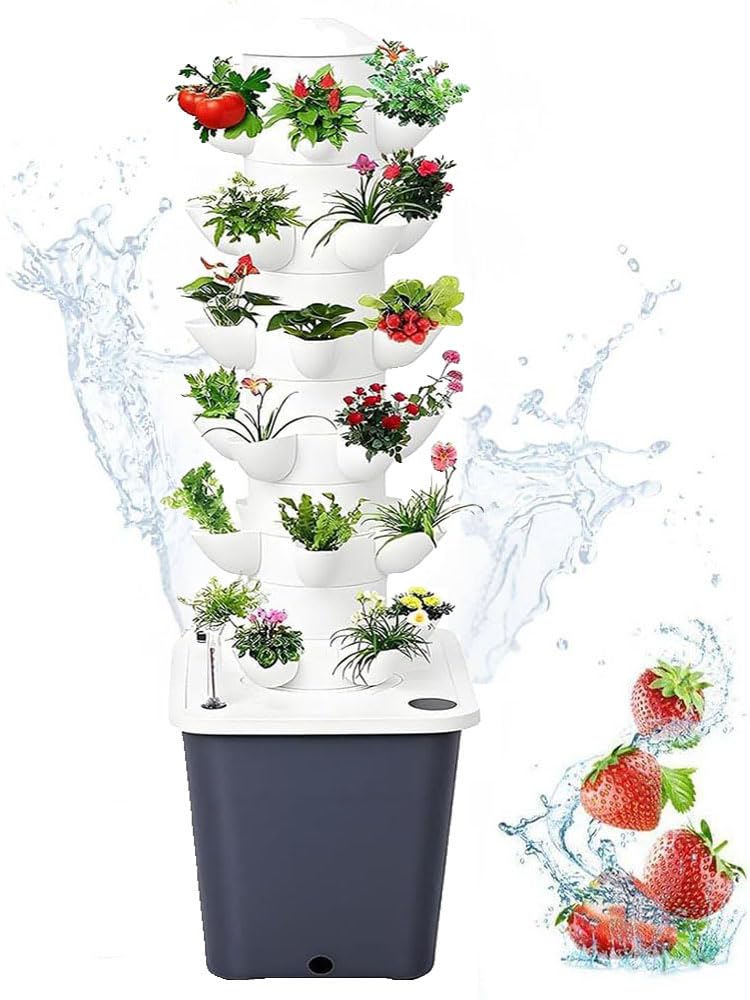 NT84751 Hydroponic Tower Garden Growing System - 30 Pods Indoor Vertical Hydroponics Kit with Water Pump & Timer