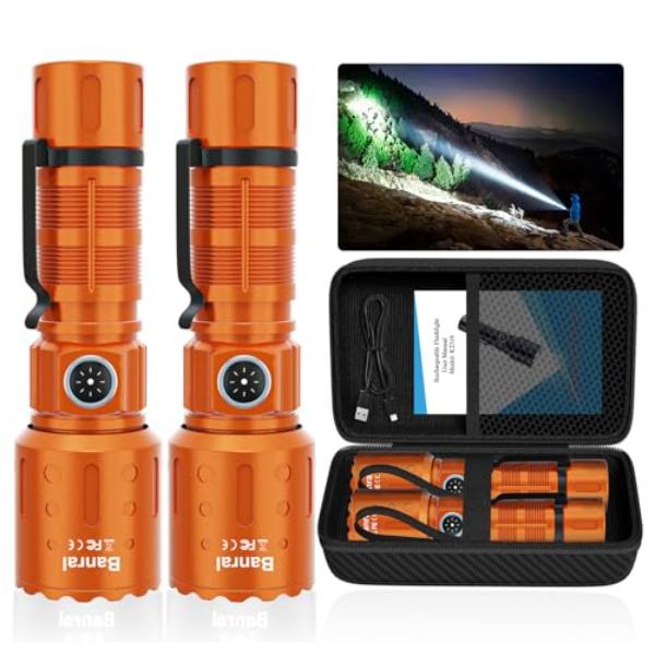 NT84794 Flashlights High Lumens Rechargeable LED Tactical Pocket Flashlight 2 - Orange