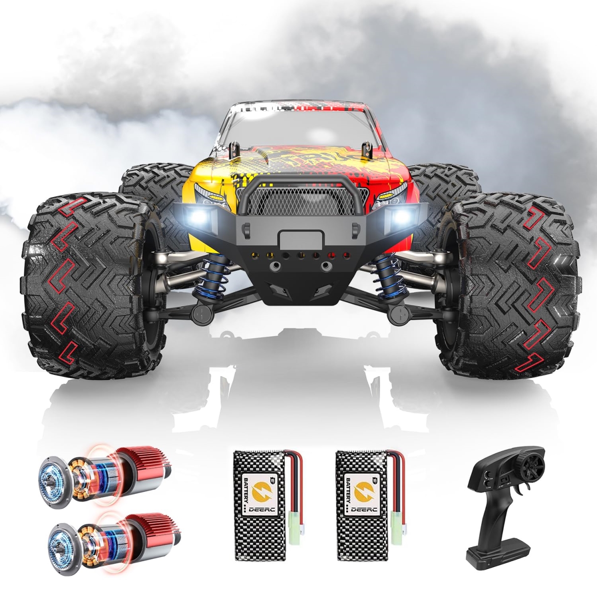 NT85183 DEERC Remote Control Car High Speed Remote Control Car 30 Plus MPH, 1-16 Scale 4WD Off Road Monster Truck