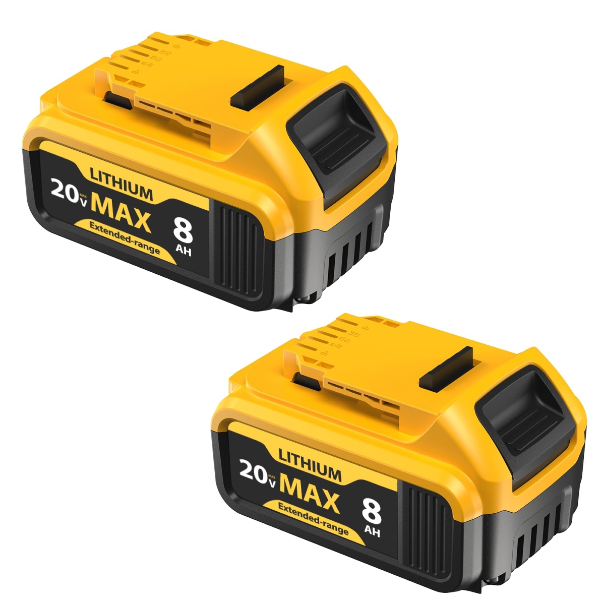 NT85615 8000 mAh 20V Max Lithium-ion Batteries for Dewalt Cordless Power Tools - Pack of 2