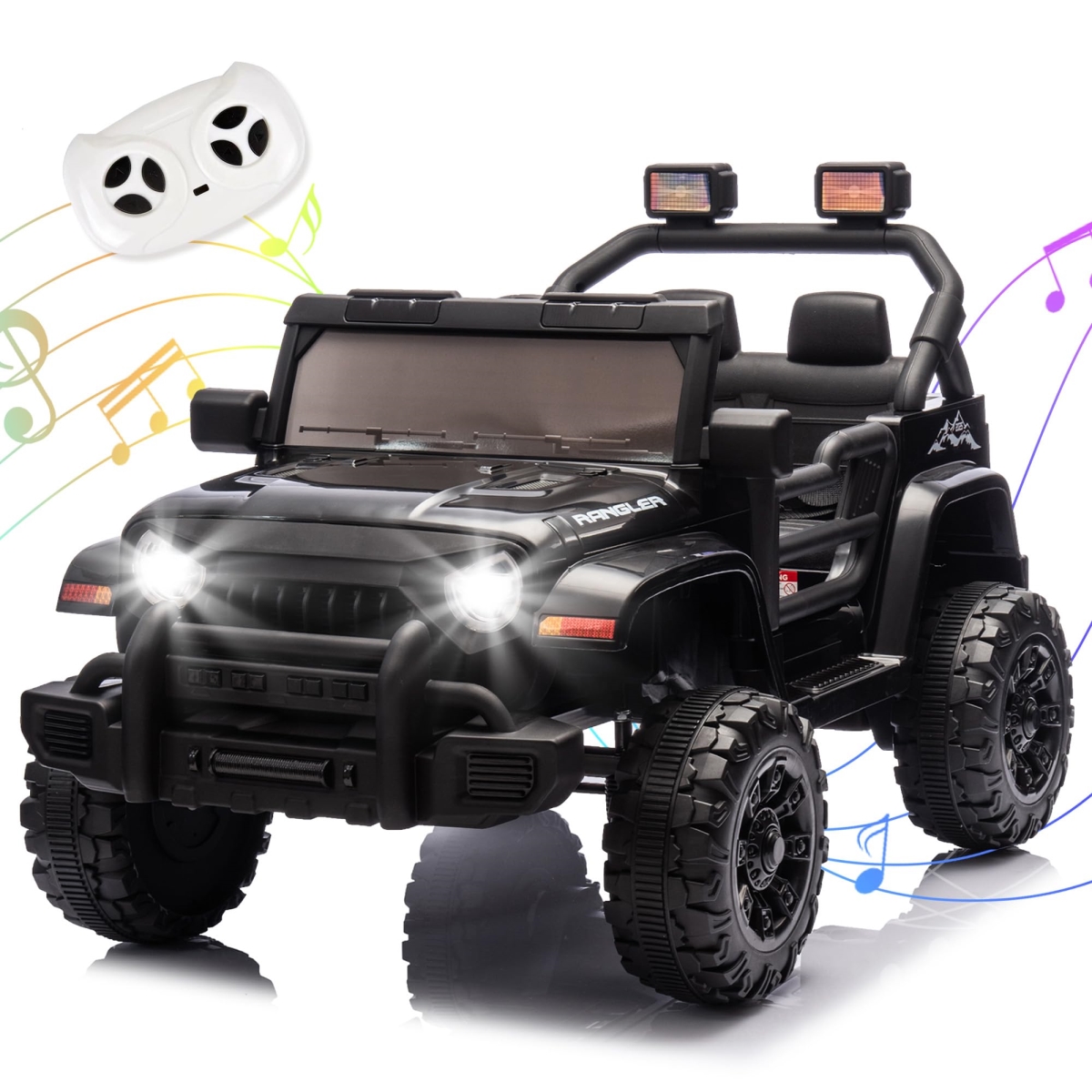NT85632 Ride On Truck Car, 12V Kids Electric Vehicle with Parental Control, Black