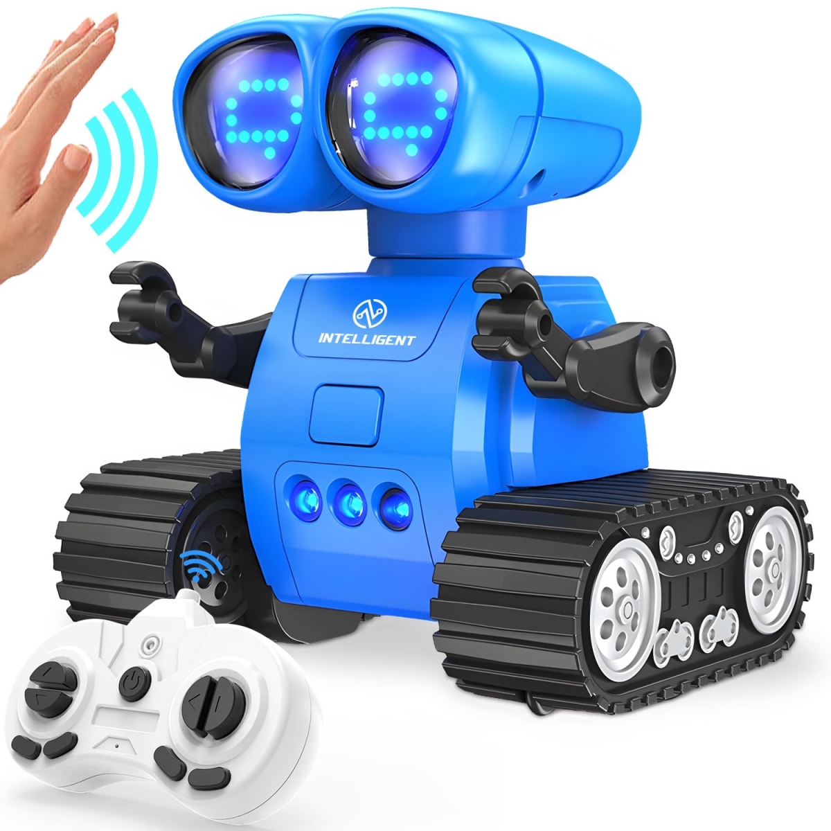 NT85814 TOY Life Rechargeable Remote Control Robot with Auto-Demonstration, Music & LED Eyes - Blue