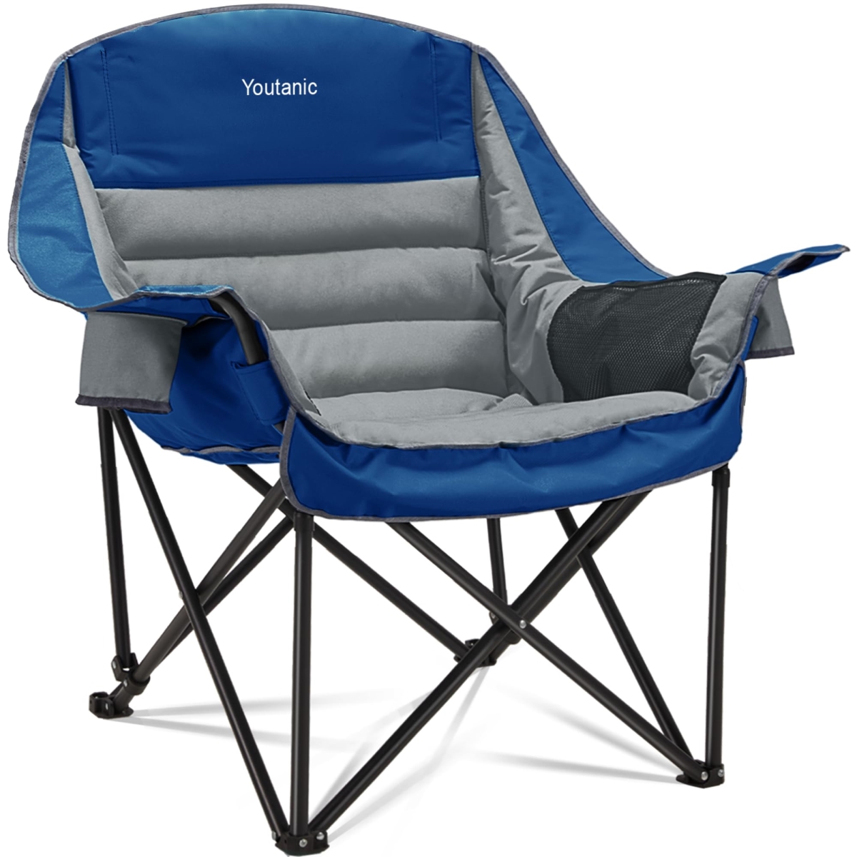 NT86154 Style 6 Oversized Camping Chair, Portable Folding with Side Pocket, Cup Holder & Carry Bag, Heavy Duty - Up to 400 lbs