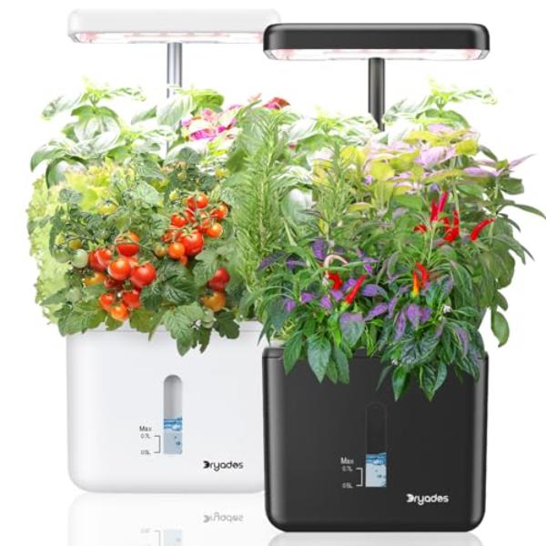 NT86513 Plant Pots Indoor Garden Planter with LED Grow Light & Auto Timer, Self-Watering System - Pack of 2
