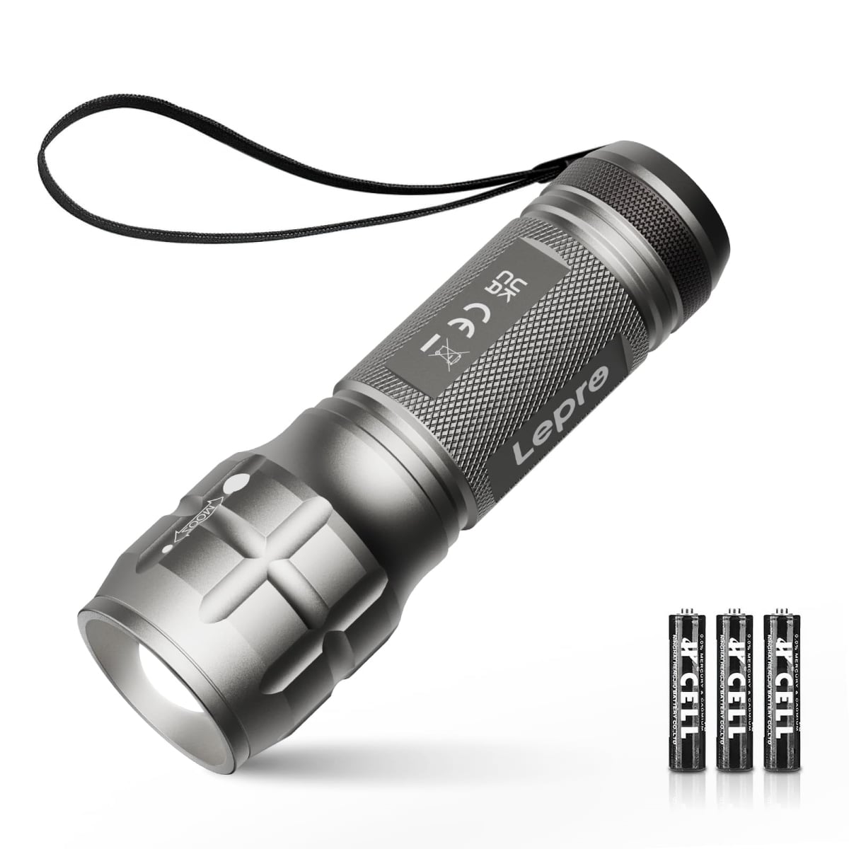 NT87026 Lighting EVER LED Flashlights High Lumens, Small, Waterproof, Adjustable Focus for Outdoor Emergency