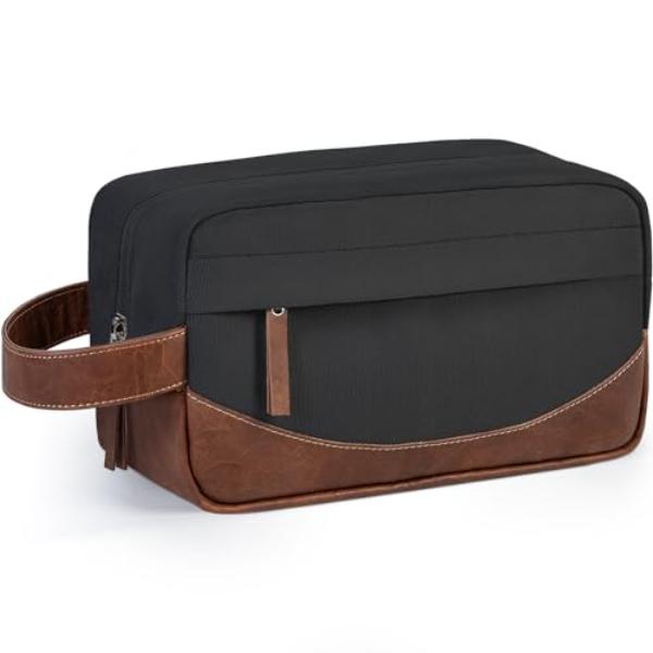 NT87091 Men Travel Toiletry Bag for Hanging Organizer, Water Resistant Shaving Kit, Large Capacity, Black - Medium
