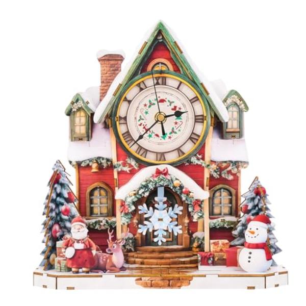 NT87265 3D Wooden Puzzle - Santa House & Clock Model Kit