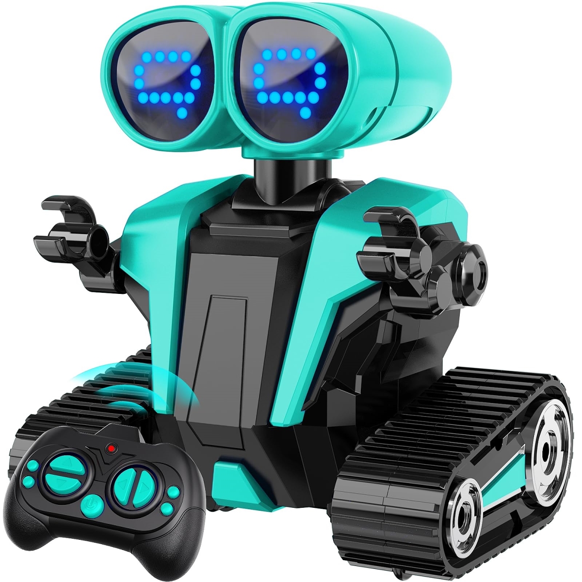 NT87405 Remote Control Rechargeable Emo Robot Toys with LED Eyes for Kids Age 3 & Up, Green