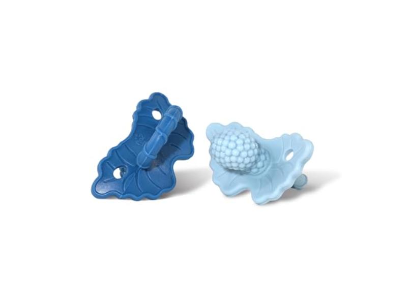 NT87522 RaZbaby Silicone Teether Pacifier, Teething Relief for Infants, Dark & Light Blue - Pack of 2