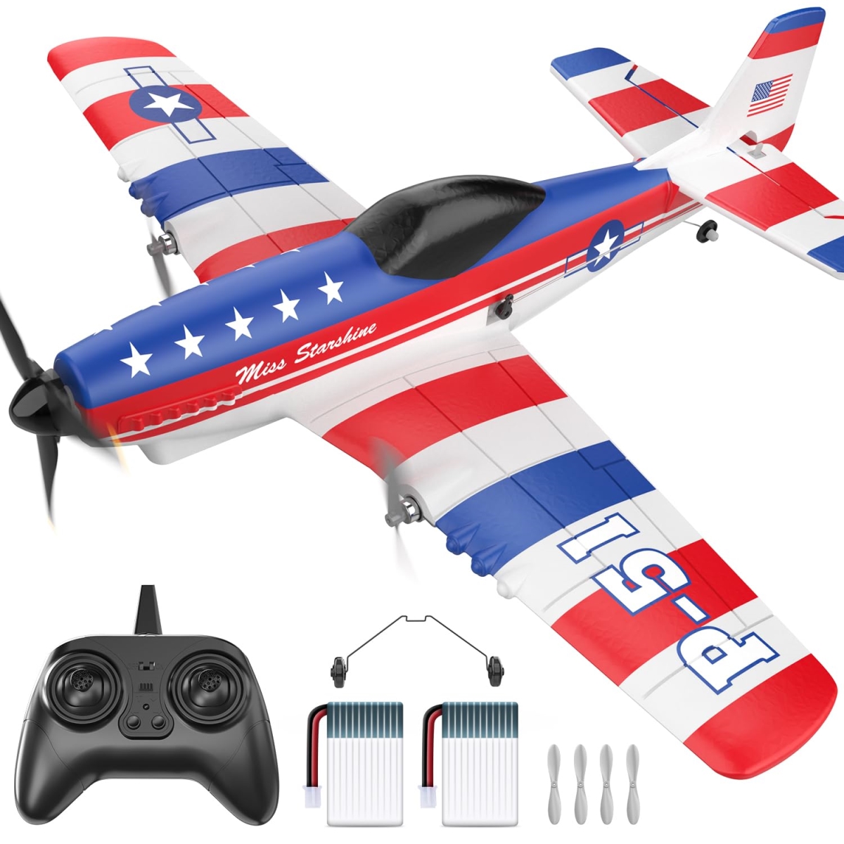 NT87976 DEERC Remote Control Plane 3 Channel P51D Mustang Remote Control Airplane