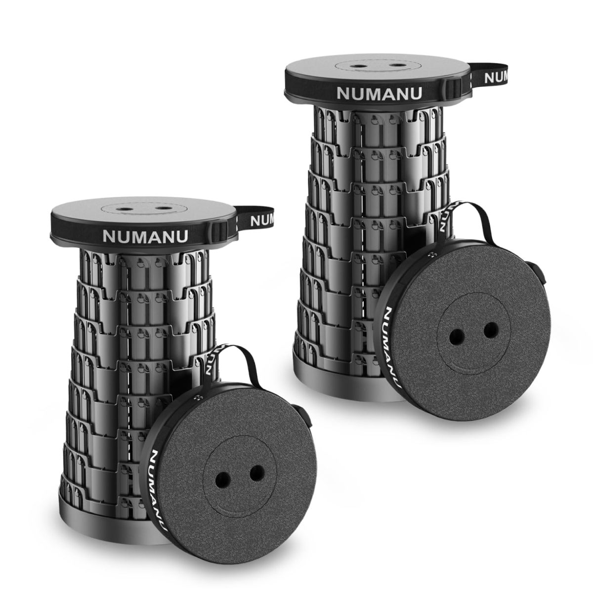 NT88174 2025 Upgraded Collapsible Stool, Max 620lb Portable Folding Stool, Height Adjustable - Pack of 2