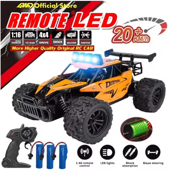 Picture of Asonic 83705 CoolRC NC23695 1-16 Scale Orange All Terrain 2WD 2.4 GHz Off Road High Speed 20 KMH RC Monster Truck Racing