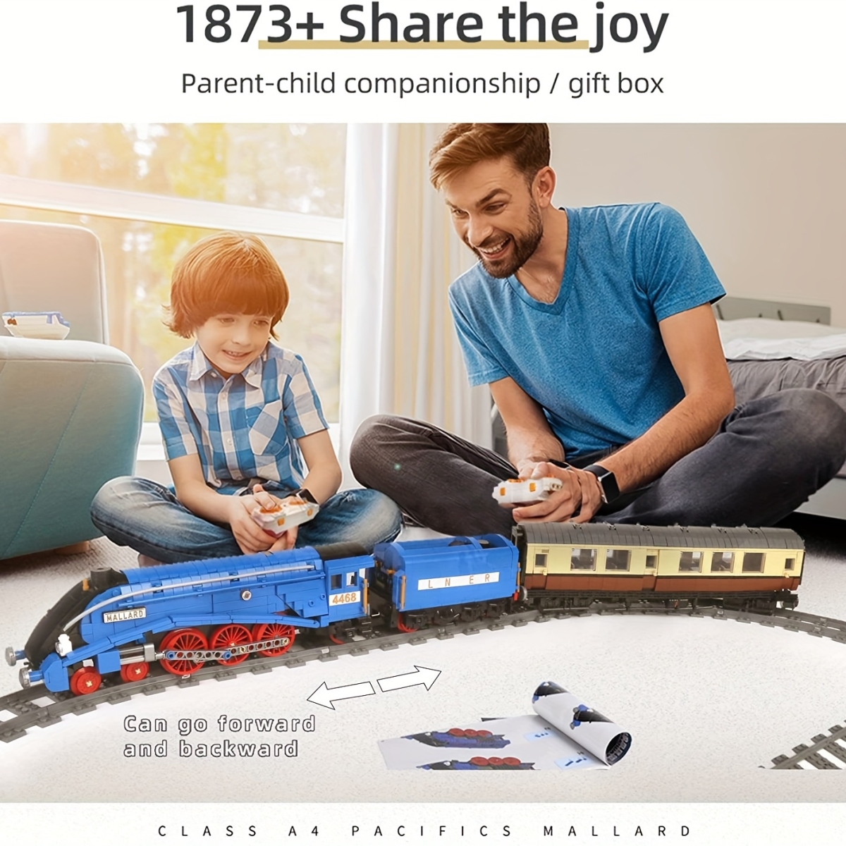 Picture of Netjett NT32370 RC Mallard Train Building Kit for Kids&#44; 2139 Piece