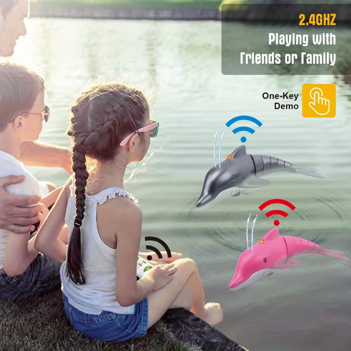 Picture of Netjett NT32386 RC Remote Control Dolphin Diving Bionic Fish Infrared Water Childrens Electric Toy