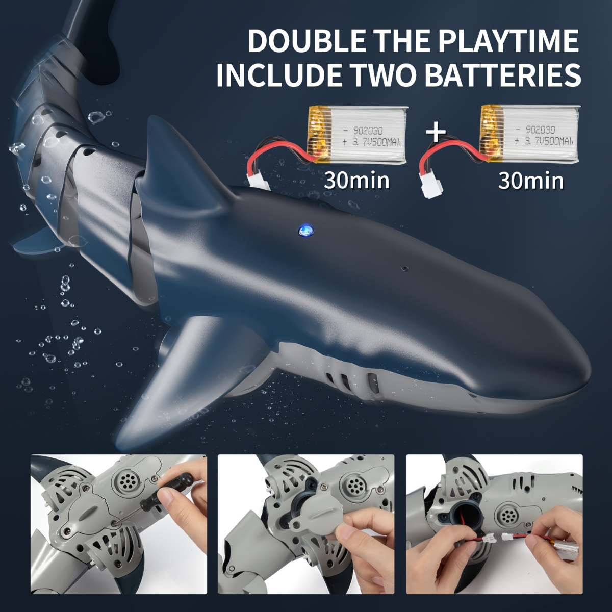 NT32523 Remote Control Shark 2022 Version 1-18 Scale High Simulation Scale Fish Toy