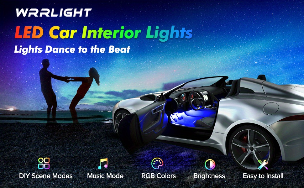 NT31184 48 LED Remote Control Car Lights, 4 Piece