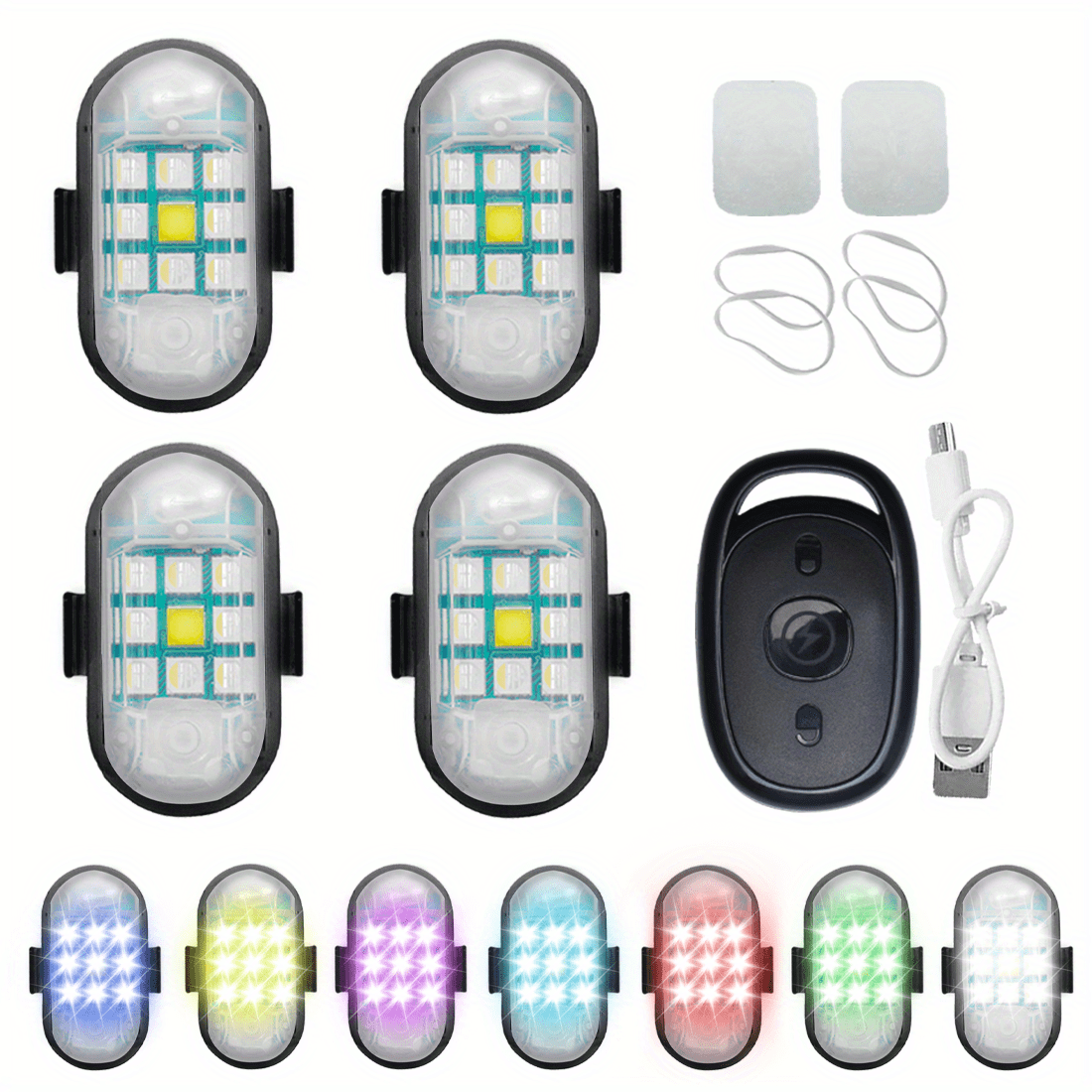 NT31191 9 LED Highlight Warning Strobe Aircraft Light, 4 Piece