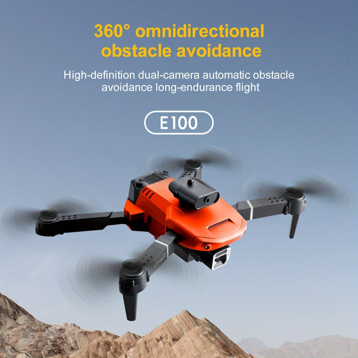 NT31195 4-Sided Obstacle Avoidance E100 Drone Quadcopter Toy