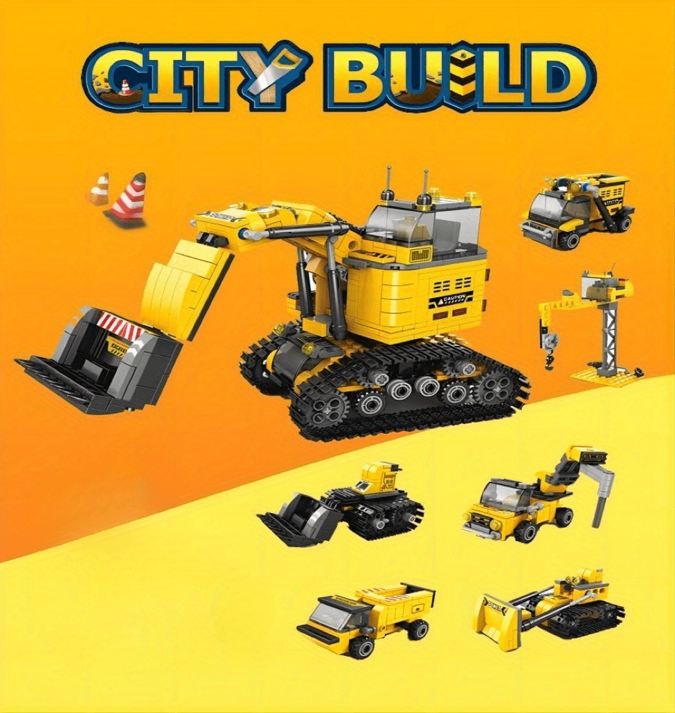 NT31214 Building Blocks Excavator Toys, 535 Piece