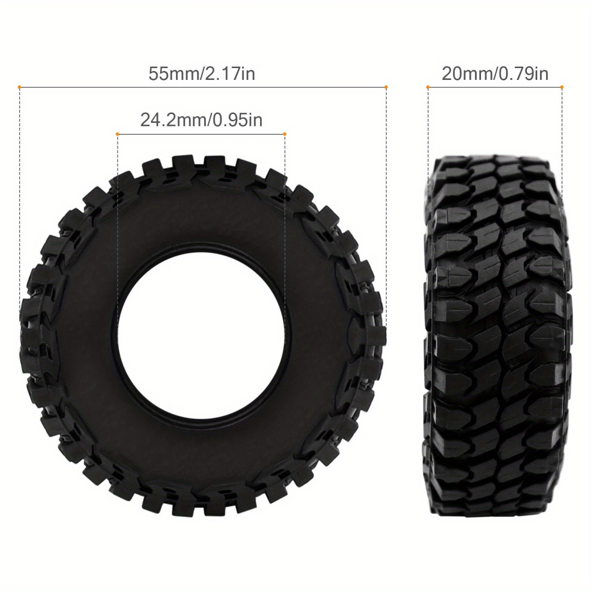 NT31216 55 x 20 mm 1.0 RC Crawler Tire