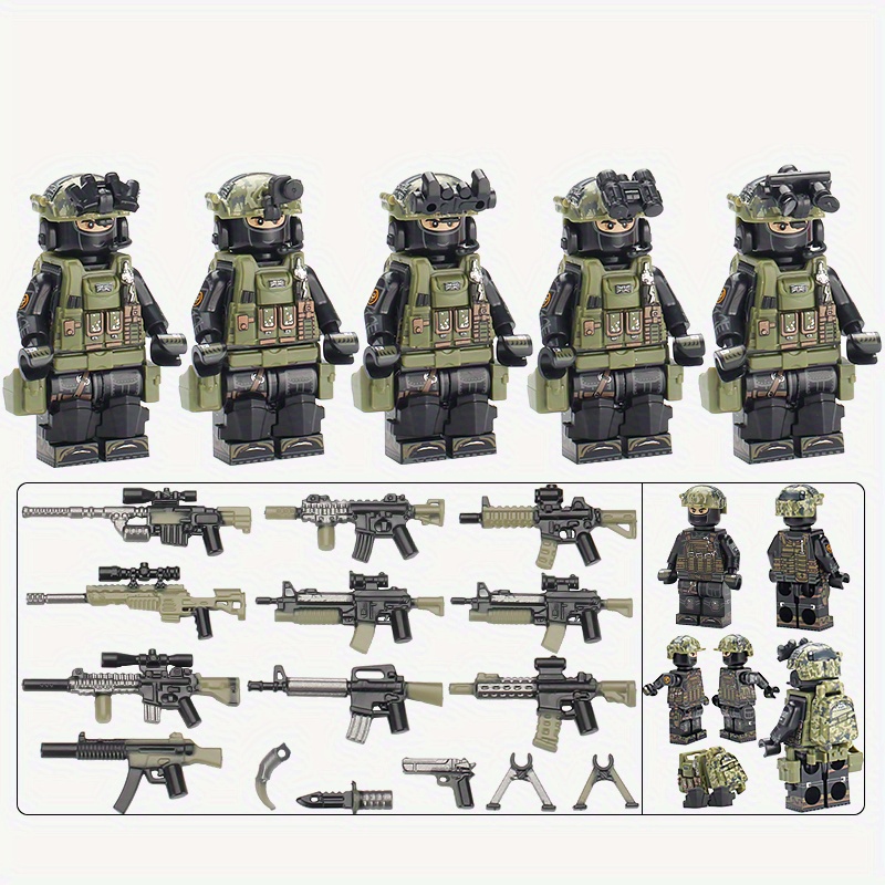 NT31225 Military Four-sided Printed Figures Toy, 5 Piece