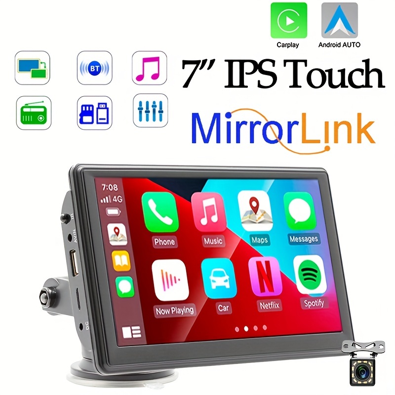 NT31266 7 in. Wireless Android Auto-IOS Carplay Player