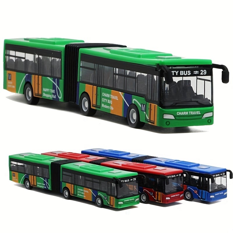 NT31329 Alloy Double-section Lengthened Small Bus Pull-back Childrens Toy
