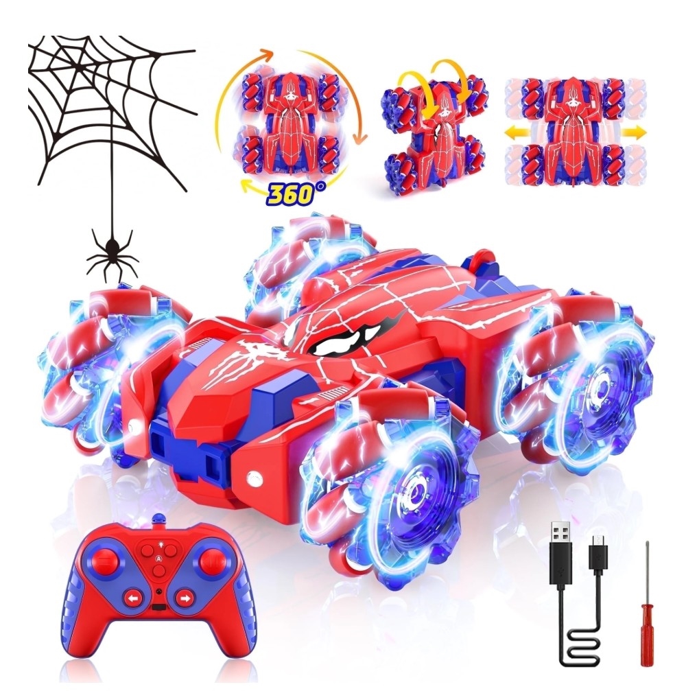 88682  Remote Control Car, RC Cars Toys 2.4Ghz Fast Stunt, Double Sided Race Car for Kids Outdoor Toys Birthday - Red