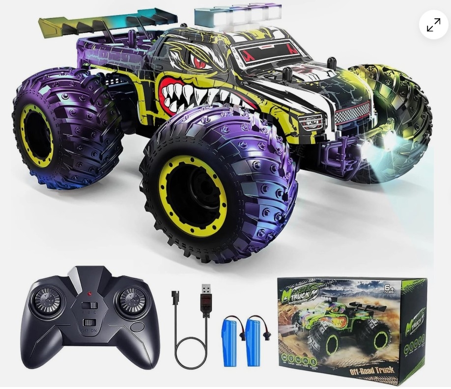 88695  Remote Control Car, Remote Control Truck, 2.4Ghz All Terrain Off-Road Monster 1:20 Scale