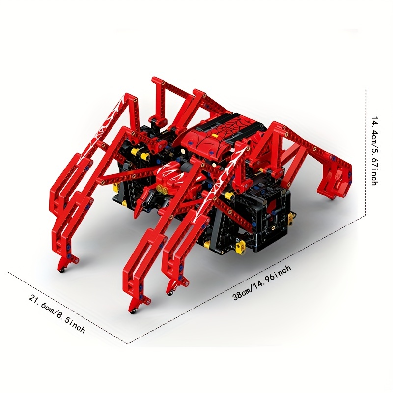 NT31393 Bionic Red Spider Remote Control Building Block Robot Puzzle Boy Deformation Toy