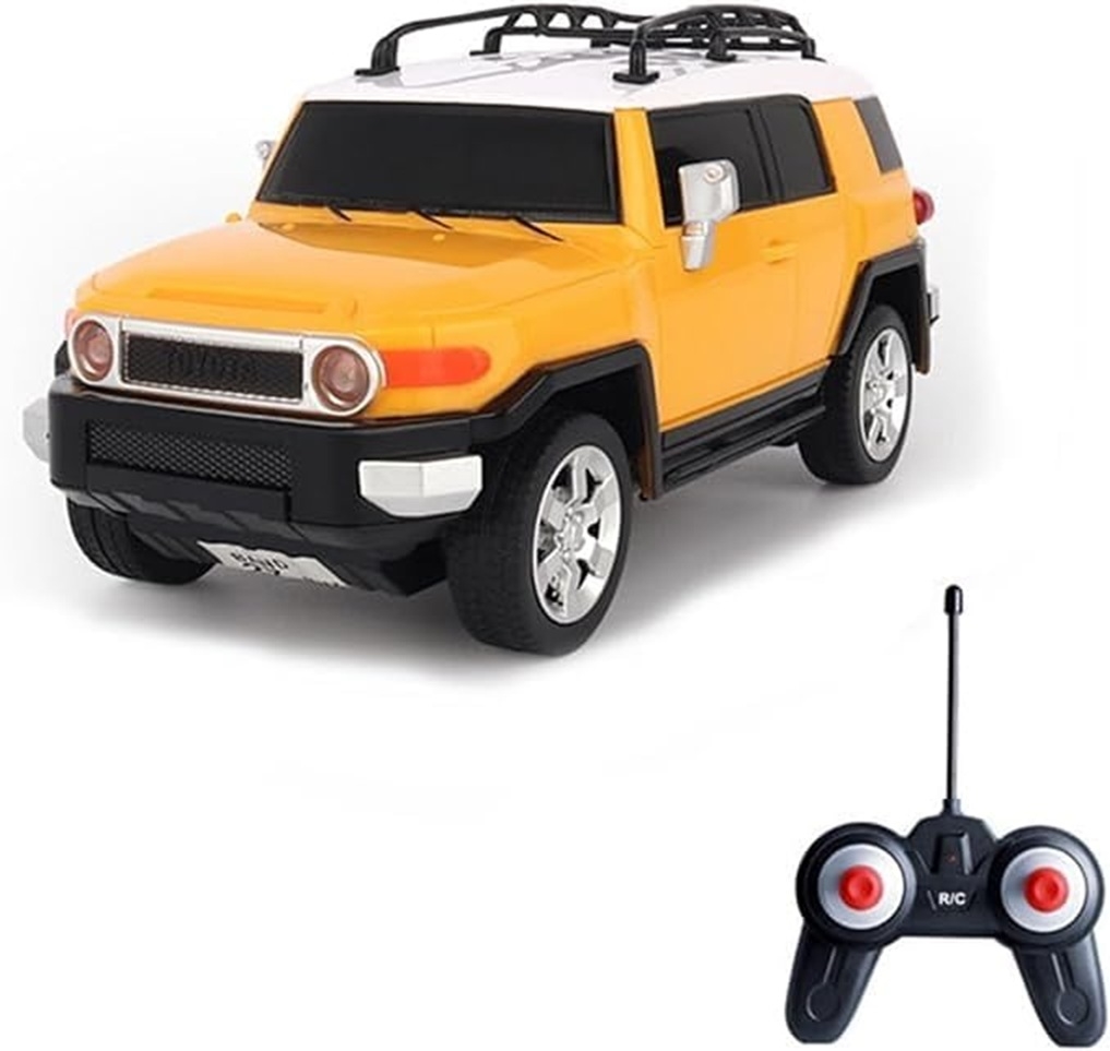 XL88702 Remote Control Toyota FJ Cruiser, 1:24 Scale Officially Licensed Kids Toys, Drift Car Cool Led Lights, For Boy (Yellow)