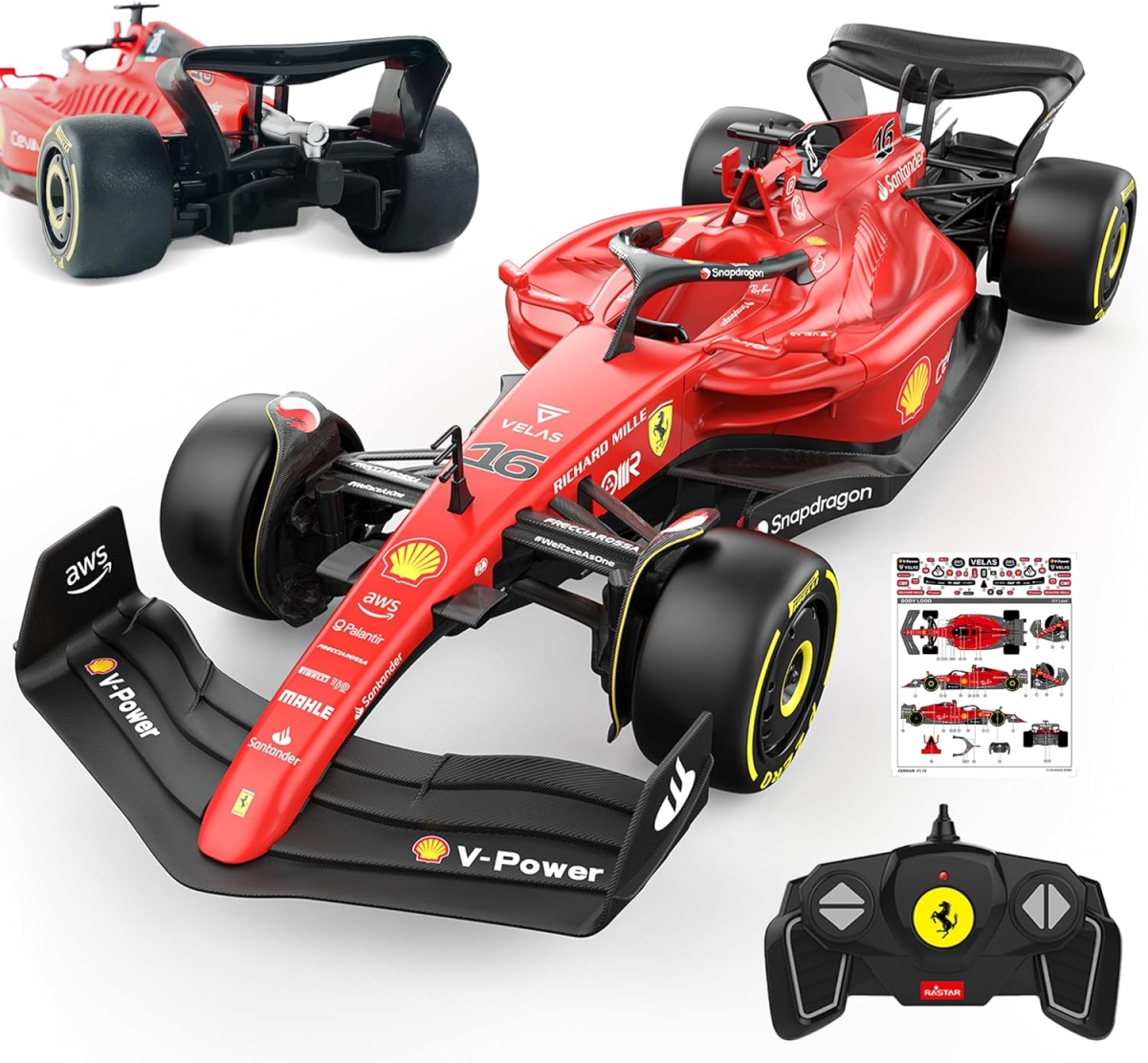 XS106982 Bezgar 1-18 Scale Ferrari F1 75 Remote Control Car