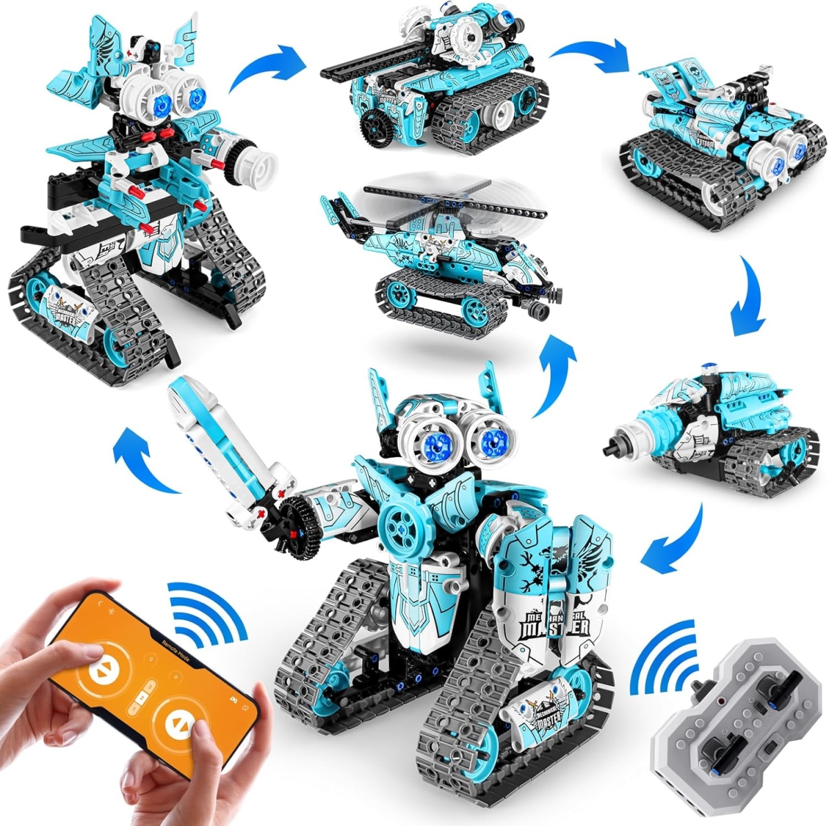 XS107199 Amy & Benton 6-in-1 Stem Robot Building Set with Remote & App Control