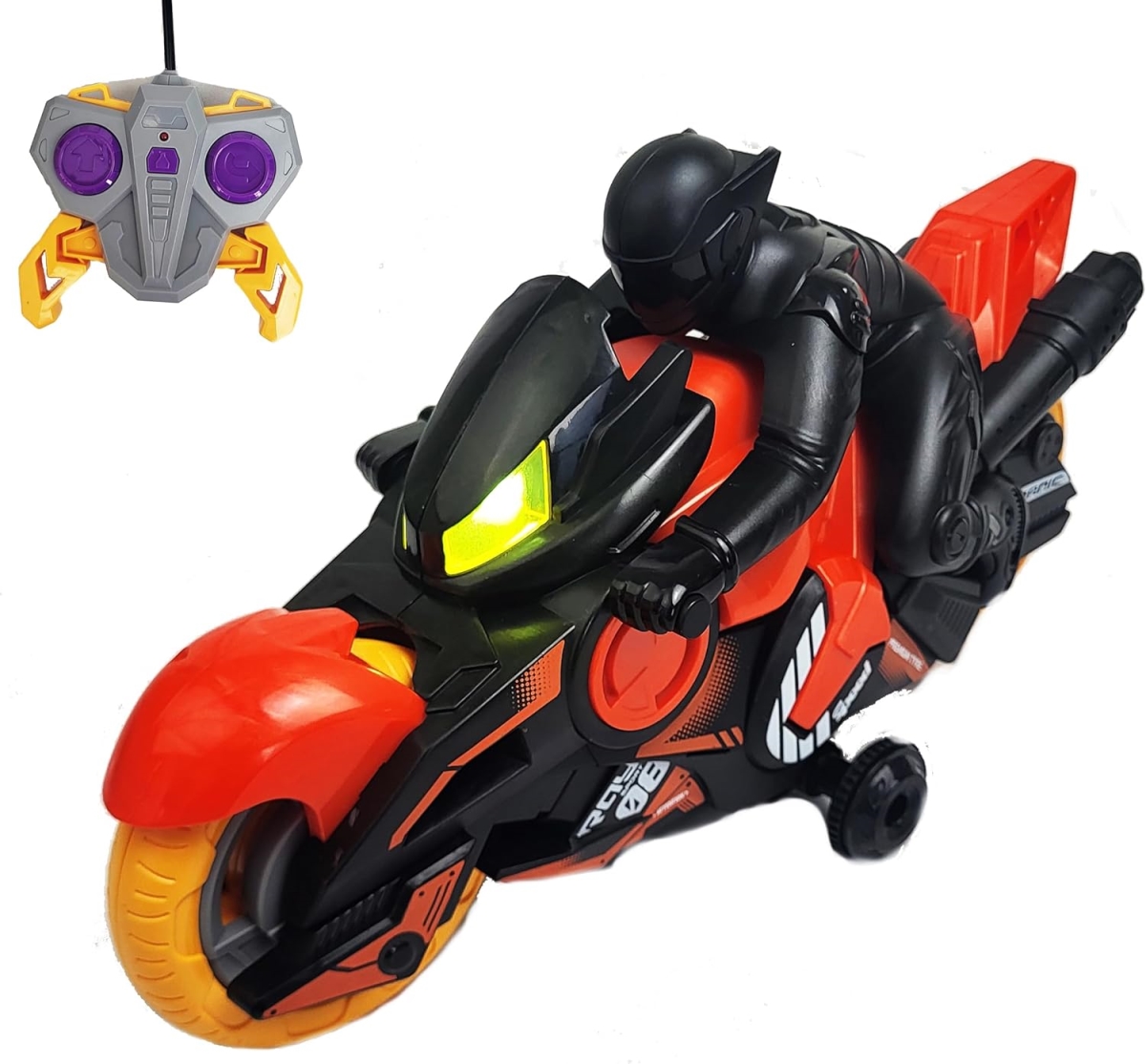 Maggie Remote Control Toy Motorcycle for Kids - High-Speed RC Motorbike with 360 deg Spinning Action - 2.4 GHz Long-Range Remote, Red - Medium