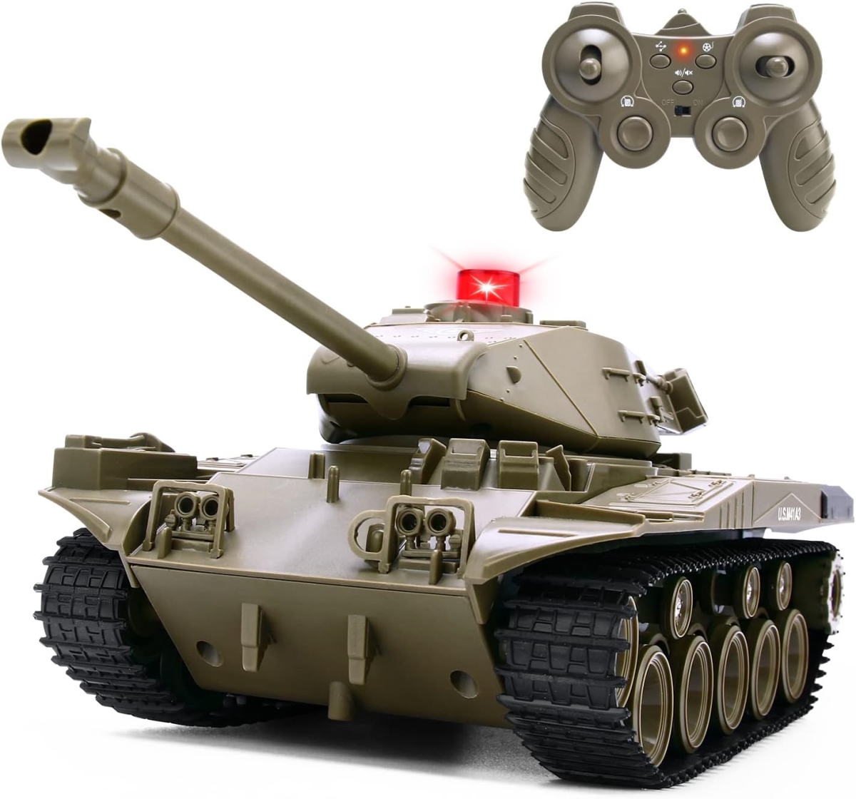 XS107151 M41A3 American Army Battle Programmable RC Tank with Lights & Realistic Sounds