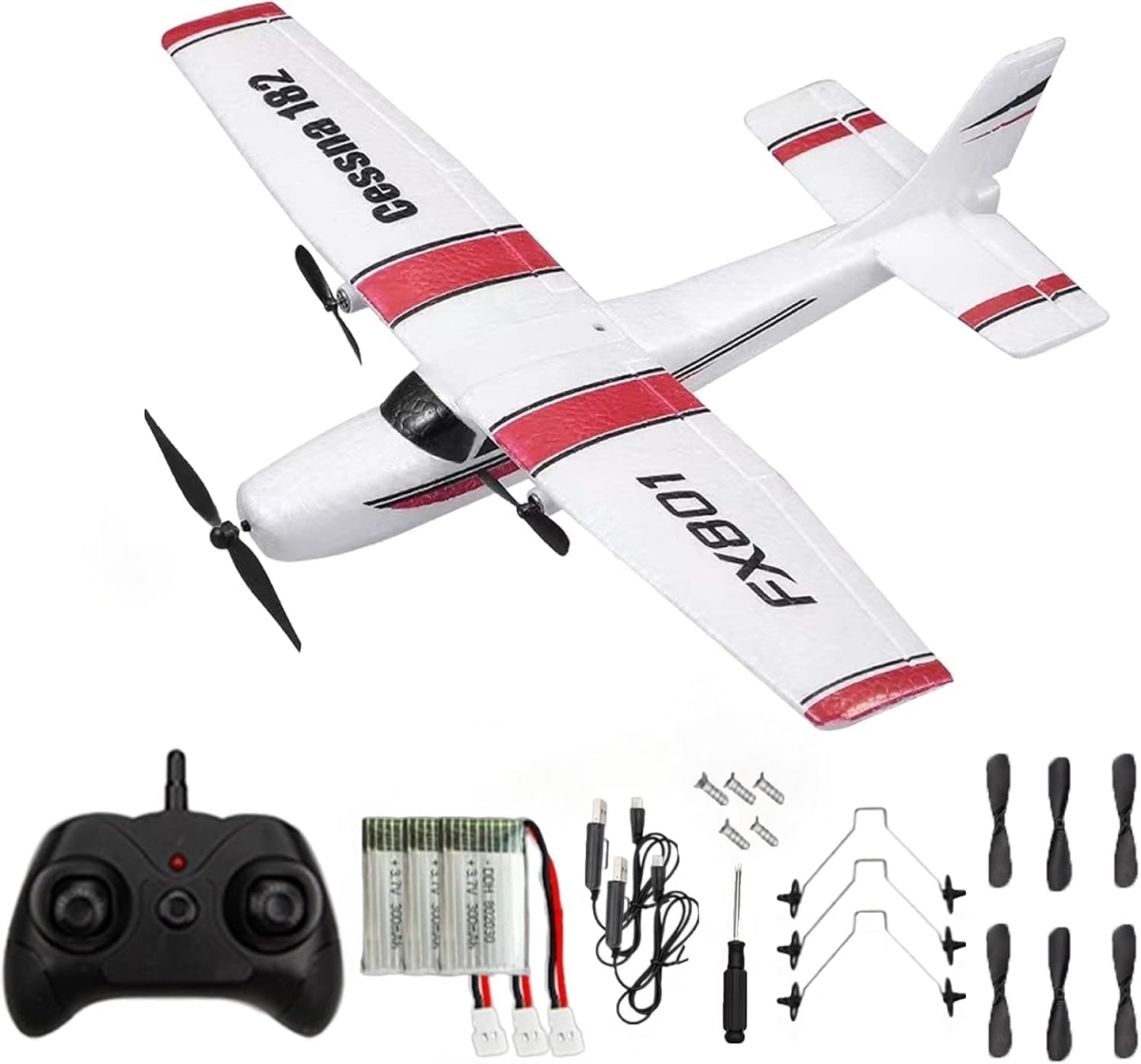 XS107217 RC Plane - 2CH 2.4 GHz EPP Foam Cessna Remote Control Airplane with 3 Batteries