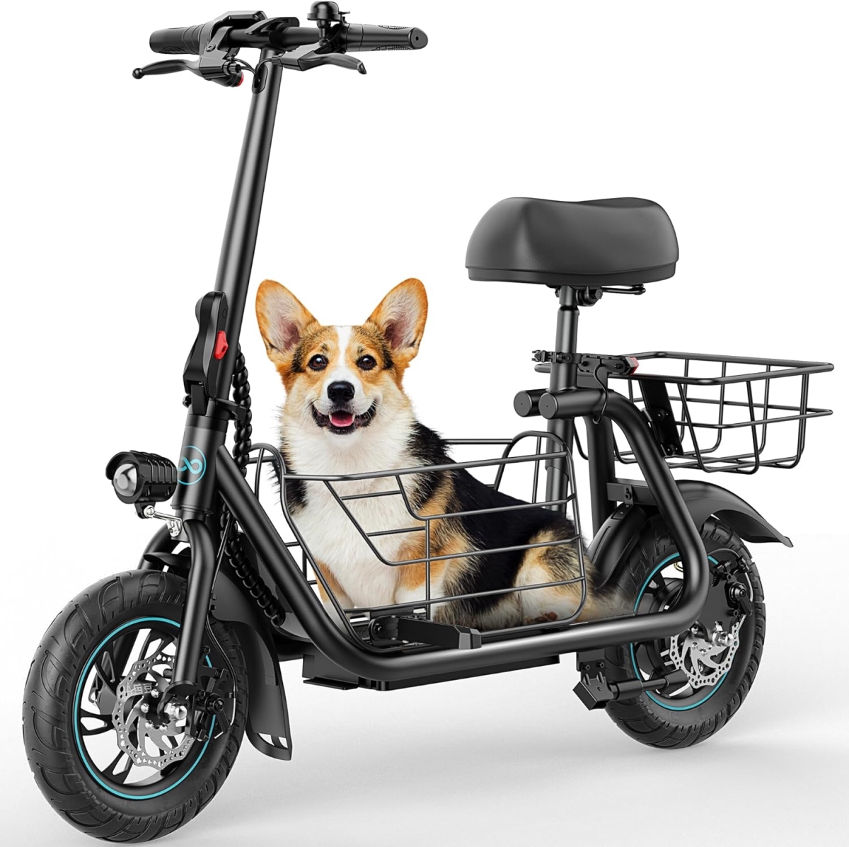 XS107238 Electric Scooter - Gyro or 550W Adult E-Scooter with Seat & Large Cargo Basket
