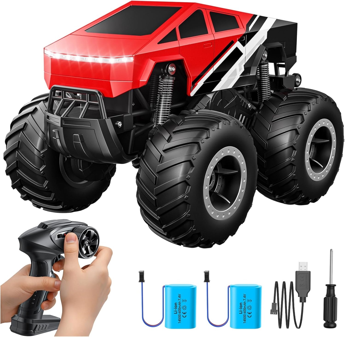 XS107298 1-16 Scale 4WD Amphibious Remote Control Off-Road Pick-Up Truck - Red